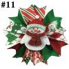 4'' spike hair bows for christmas with hair clips， snowman hair clips