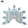 4'' Glitter snowflake hair bows large bling leather clip