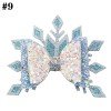 4'' Glitter snowflake hair bows large bling leather clip