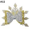 4'' Glitter snowflake hair bows large bling leather clip