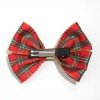Christmas Plaid Hair Bow Clips for Girls，Classic Red Green Checkered Bowknot Hairpins, Festival Party Hair Accessories Gift