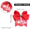4.7inch Christmas Santa Hot Stamping Cheer Hair Bows 4.7inch Christmas Santa Hot Stamping Cheer Hair Bows