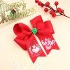 4.7inch Christmas Santa Hot Stamping Cheer Hair Bows 4.7inch Christmas Santa Hot Stamping Cheer Hair Bows