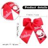 7inch Christmas Santa Cheer Hair Bows Clips 7inch Christmas Santa Cheer Hair Bows Clips