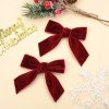 2pcs/pair Winter Velvet Small Hair Bows Girls Christmas Red Velvet Hair Clips Kids New Year Hair Bow Accessories