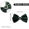 Winter Christmas Velvet Hair Bows with Heart Rhinestone Christmas Velvet Hair Clips Kids New Year Hair Bow Accessories