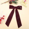 Velvet Long Tail Sailor Bows Girls Christmas Glitter Velvet Hair Clips Kids Happy New Year Hair Bow Accessories