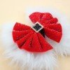 Winter Christmas Furry Hair Bows Clips Girls Christmas Glitter Velvet Furry Hair Clips Kids Happy New Year Hair Bow Accessories