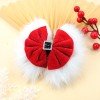 Winter Christmas Furry Hair Bows Clips Girls Christmas Glitter Velvet Furry Hair Clips Kids Happy New Year Hair Bow Accessories