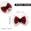2pcs/pair Winter Furry Hair Bows Clips Girls Christmas Glitter Velvet Furry Hair Clips Kids Happy New Year Hair Bow Accessories