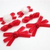 Baby Girls Handmade Velvet Ribbon Pigtail Hair Bow Accessories Toddler Christmas Velvet Hair Bows for Winter