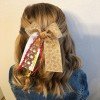 Christmas Print Bow Hair Ties with Wavy Streamers, Christmas Print Bow Hair Ties with Wavy Streamers,