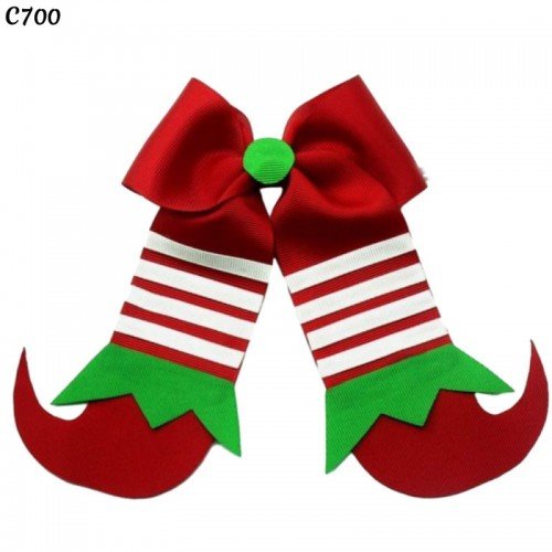   Christmas Hair Bow Clip Santa Bottle Cap Hair Bows Clip   651-712