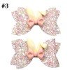 3.5'' Glitter rabbit hair bows easter inspired leather clip for girl toddle hair accessories