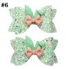 3.5'' Glitter rabbit hair bows easter inspired leather clip for girl toddle hair accessories