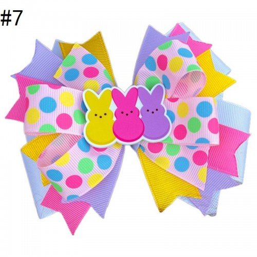  easter egg hair bows bunny clips for spring