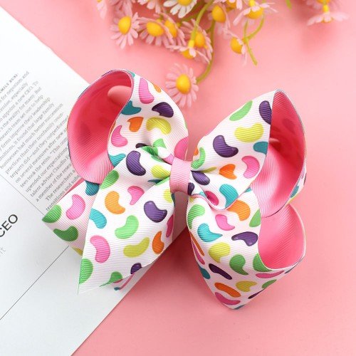 Easter Jojo Hair Bow Clips Colorful Egg Bow 