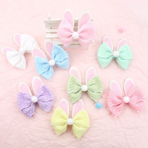 2pcs/set Spring Easter Festival Bunny Ear Hair Bow