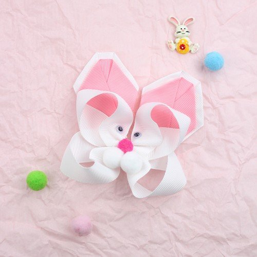  Spring Easter Peep Sculpture Hair Clips for Girls Cute Bunny Hair Bows Easter Rabbit Kids Boutique Hair Accessories