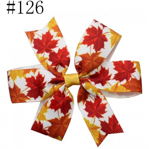 3'' halloween pinwheel hair bows thanksgiving hair clip for toddle girl small hair accessorires101-136