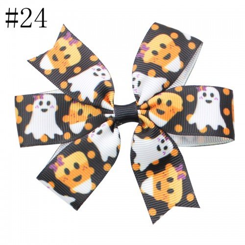  3'' halloween pinwheel hair bows thanksgiving hair clip for toddle girl small hair accessorires 24-50