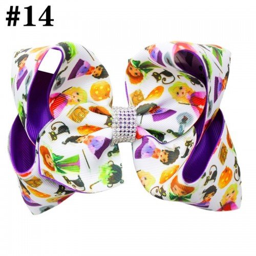  6'' halloween hair bows  ， halloween  jack sally hocus pocus  hair bows