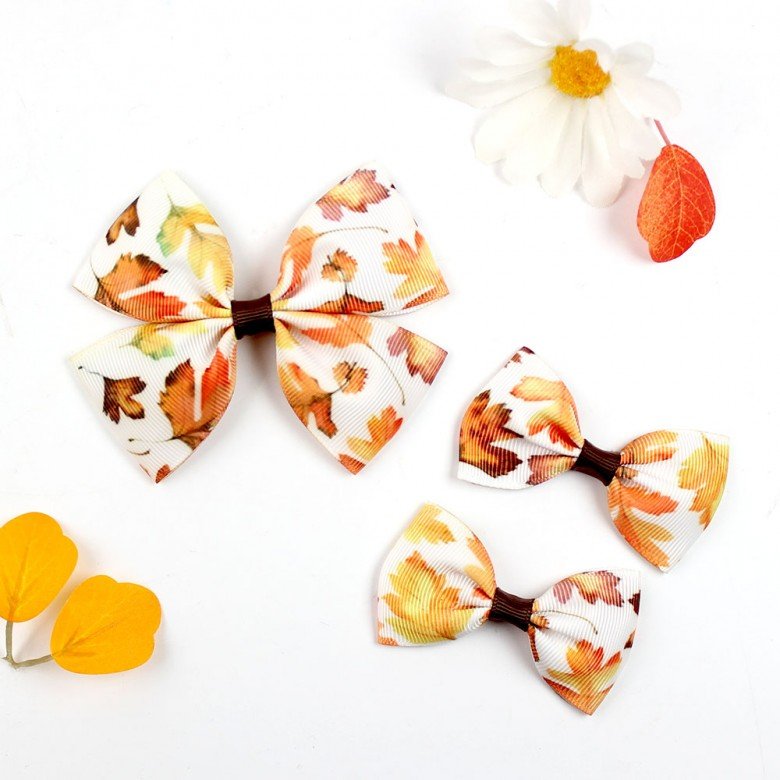 3pcs/set Fall Hair Bow Clip Pumpkin Check Hair Bows Clip 3pcs/set Fall Hair Bow Clip Pumpkin Check Hair Bows Clip