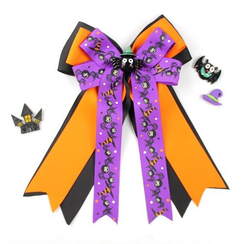 Halloween Hair Bow Clip Horse Show Ghost Boo Big Bows Halloween Hair Bow Clip Horse Show Ghost Boo Big Bows