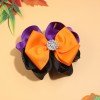 Thanksgiving Halloween Hair Bows,  Rhinestone Autumn Long Streamer Grosgrain Ribbon Hair Clip