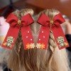 Fall Autumn Rabbit Squirre Monogrammed Cheer Hair Bow Clip