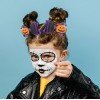 Halloween glitter leather hair bow clips