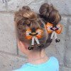 2pcs/set Halloween Witch Hair Bows Fall Halloween Glitter Witch Hat Hair Bow Clip Polka Dot Bows with Witch Hat Kids Hair Accessories