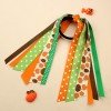 Halloween Ponytail Streamer Halloween Skull Pumpkin Ponytail Hair Bows Tie Ghost Boo Ponytail Holder Kids Hair Bow Accessories
