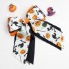Halloween Large Ribbon Bow with Tail for Toddler Girls, Spooky Polka Dot Pumpkin Ghost Trick or Treat Hair Clips, Kids Halloween Costume Dress Up Accessories