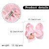 Halloween Embroidered Hair Bow Scalloped Ribbon Pumpkin Trick Or Treat Hair Clip For Little Girls
