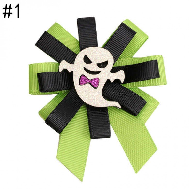 Halloween Girls Ribbon Hair Bow Clips Halloween Girls Ribbon Hair Bow Clips