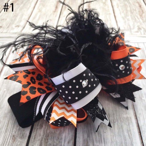 Baby Kids Halloween ostrich Feather Hair Bows Headband