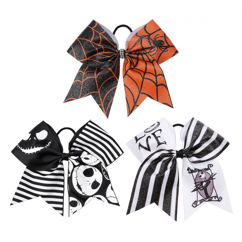 Halloween Cheer Bow hair tie glitter Spider cheer bows cheerleading gifts pumkin cheerdring bows Halloween Cheer Bow hair tie glitter Spider cheer bows cheerleading gifts pumkin cheerdring bows