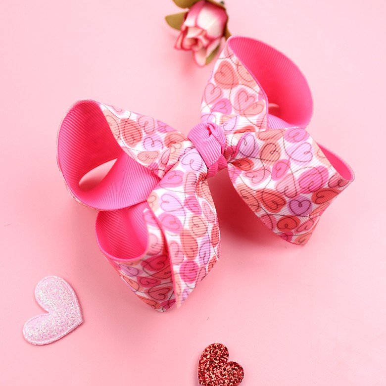 4.5''valentine's Day Jojo Hair Bows Clips 4.5''valentine's Day Jojo Hair Bows Clips