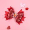 Valentine Day Glitter Hair Bows Clips ,Red Heart Glitter Leather Hair Clip ,Kids Hair Bow Valentine Day Glitter Hair Bows Clips ,Red Heart Glitter Leather Hair Clip ,Kids Hair Bow