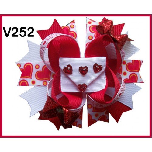 valentines hair bows fotr girl heart hair clips251-328