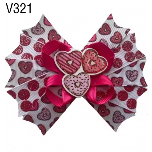   Valentine Hair Bow Boutique Stacked Hair Bow 
