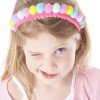 5.7''girls Colorful Pom Pom bows Cute rainbow Headband