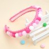 5.7''girls Colorful Pom Pom bows Cute rainbow Headband