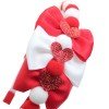 valentine's day girls solid color Pom Pom Headband kids glitter heart cute Headband with Hair Ball Fun Hair Bow Accessories