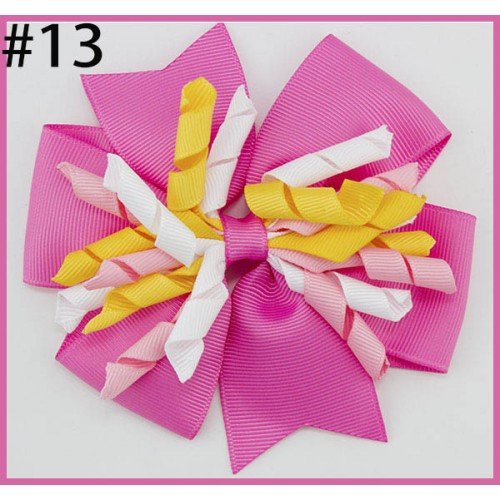  4inch pinwheel girls hair bow with corker tassels School Hair Pinwheel Bow Clasps