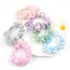 Spring  Summer Organza With rhinestones Pearl Elastic hair
