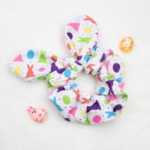 Spring Easter Festival Bunny Peep Ears Scrunchies 