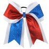 7" Large Glitter Cheer Hair Bows Ponytail Holder Elastic Band Handmade 7" Large Glitter Cheer Hair Bows Ponytail Holder Elastic Band Handmade