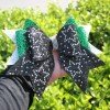 9''competation Cheer Hair Bows for Girls Sport Cheerleading Glitter Star Bows Hair Tie